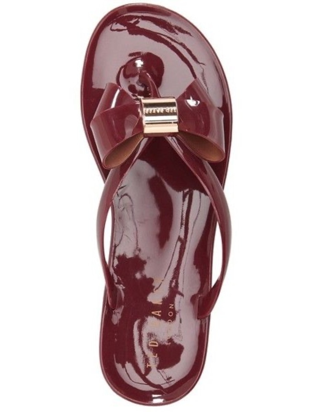 Ted Baker Maroon Vinyl Flats Size 8